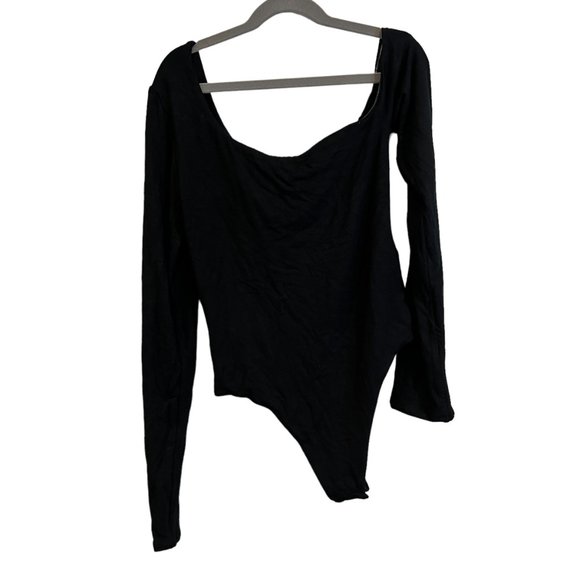 NWOT RE ONA Black One-Shoulder Thong Bodysuit (M) - Picture 3 of 10